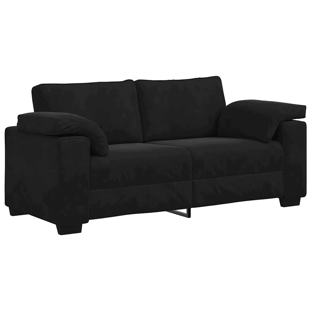Zweisitzer-Sofa Schwarz 180x77x82 cm Samt