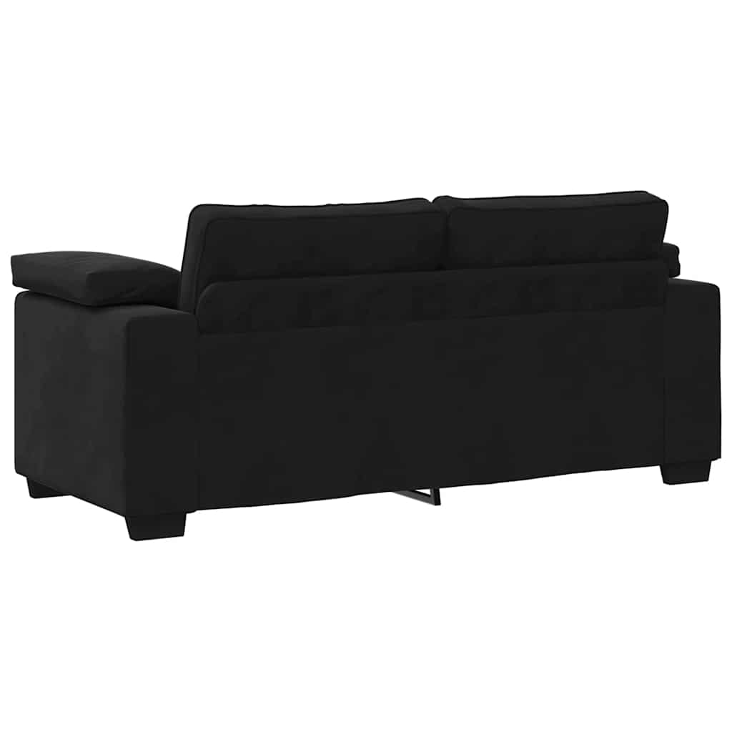 Zweisitzer-Sofa Schwarz 180x77x82 cm Samt