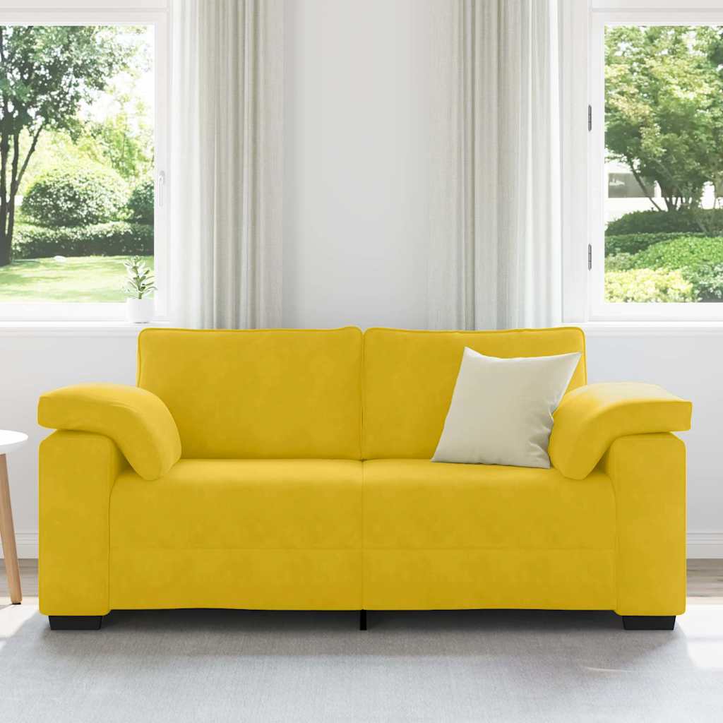 Zweisitzer-Sofa Gelb 180x77x82 cm Samt