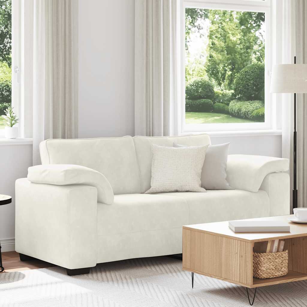 Zweisitzer-Sofa Creme 180x77x82 cm Samt