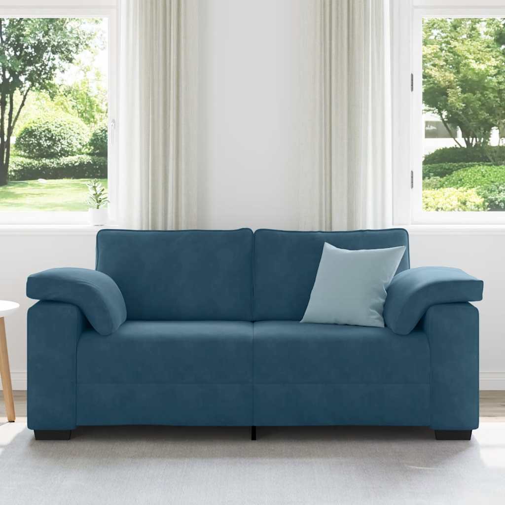 Zweisitzer-Sofa Blau 180x77x82 cm Samt