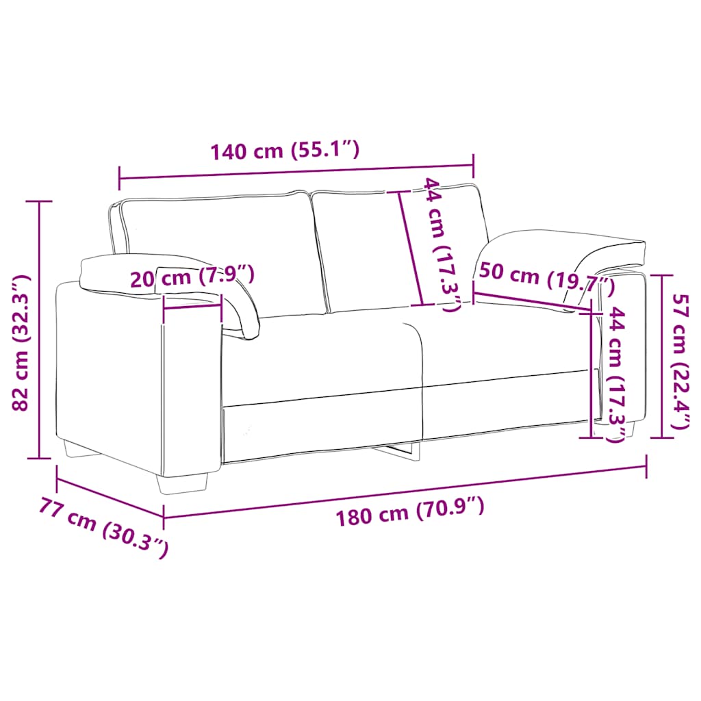 Zweisitzer-Sofa Blau 180x77x82 cm Samt