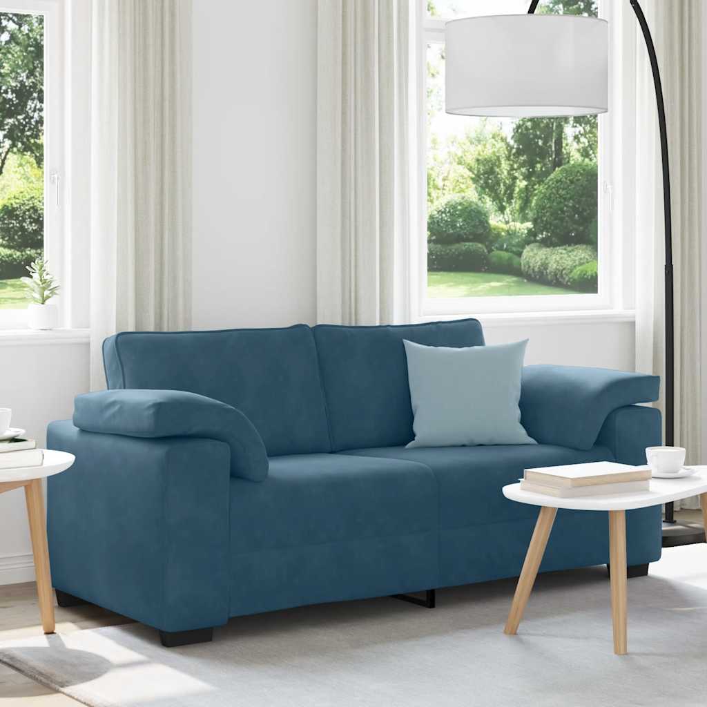 Zweisitzer-Sofa Blau 180x77x82 cm Samt