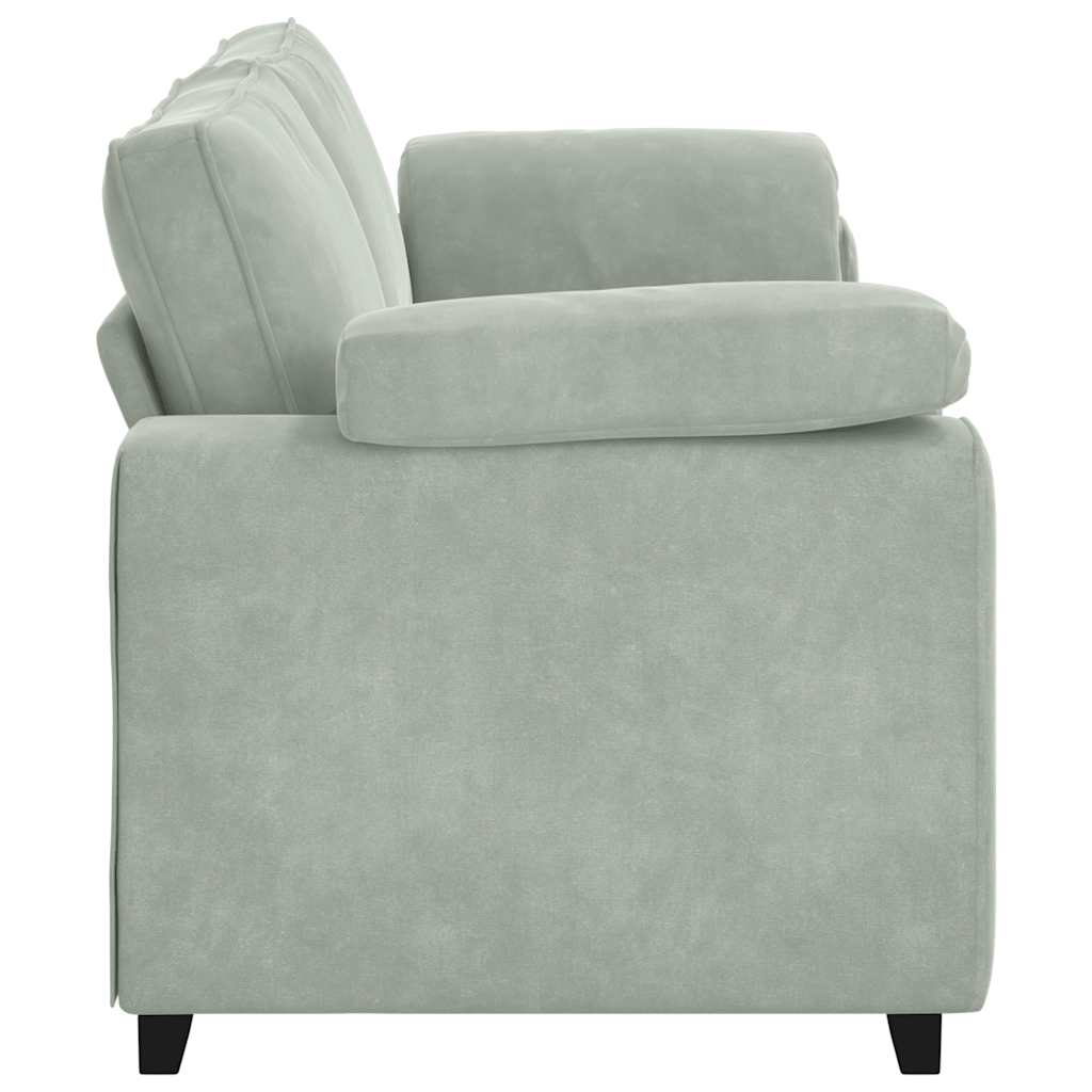3-Sitzer-Sofa Hellgrau 220x77x82 cm Samt
