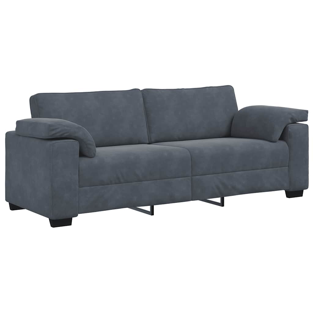 3-Sitzer-Sofa Dunkelgrau 220x77x82 cm Samt
