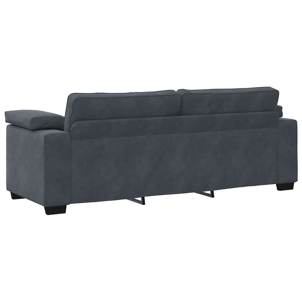 3-Sitzer-Sofa Dunkelgrau 220x77x82 cm Samt