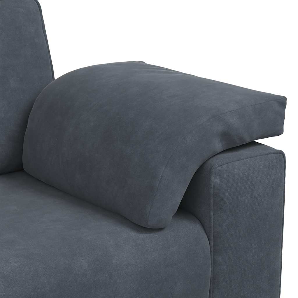 3-Sitzer-Sofa Dunkelgrau 220x77x82 cm Samt