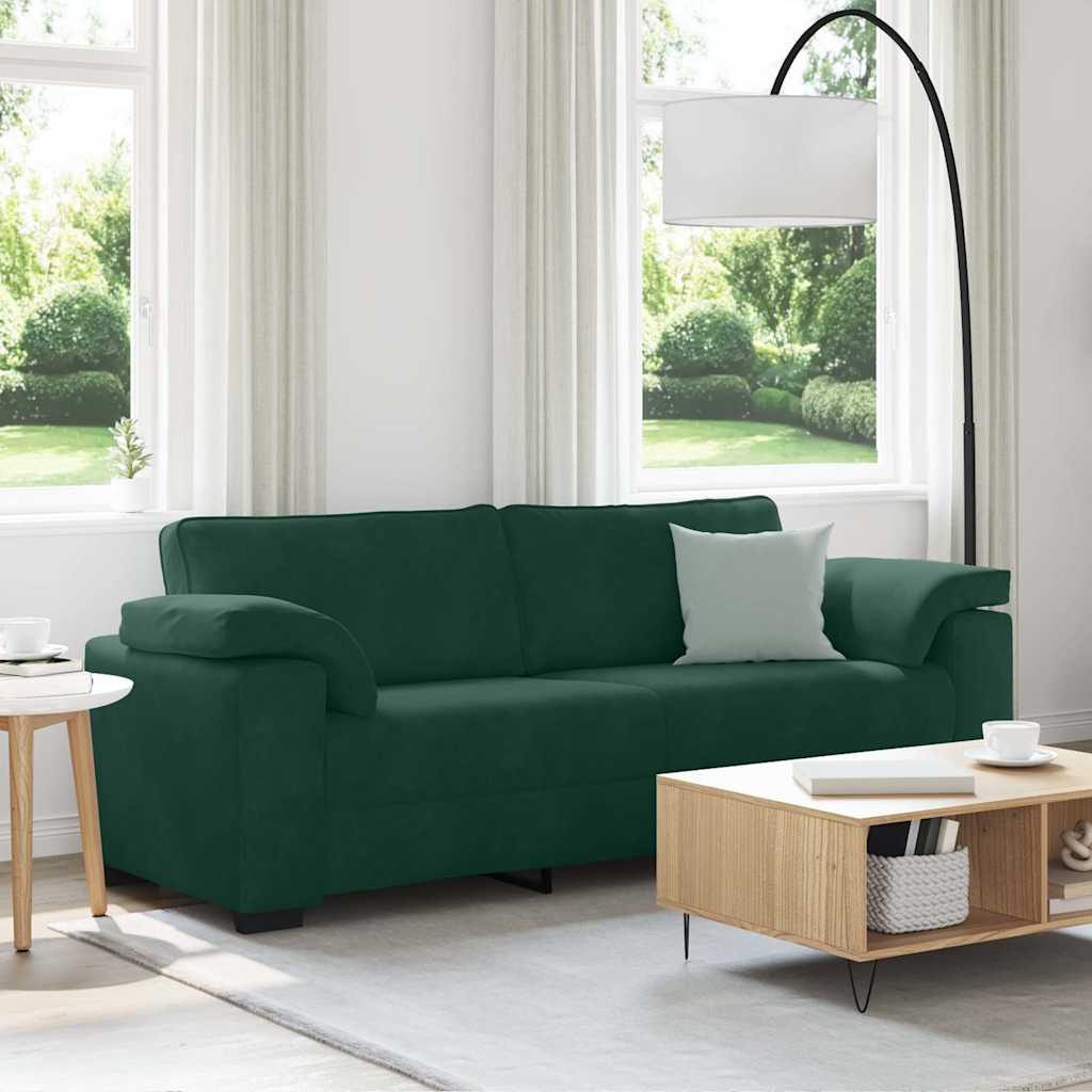 3-Sitzer-Sofa Dunkelgrün 220x77x82 cm Samt