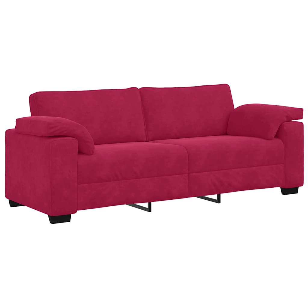 3-Sitzer-Sofa Weinrot 220x77x82 cm Samt