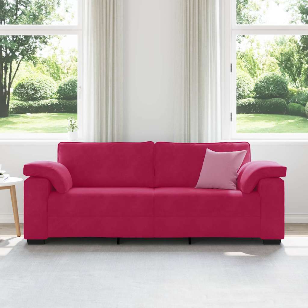 3-Sitzer-Sofa Weinrot 220x77x82 cm Samt