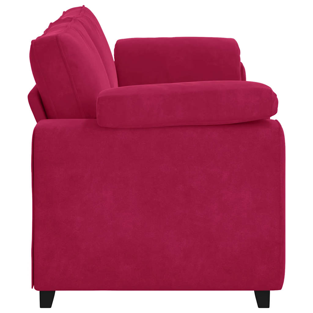 3-Sitzer-Sofa Weinrot 220x77x82 cm Samt