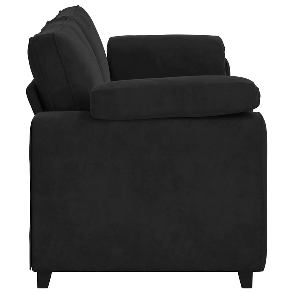3-Sitzer-Sofa Schwarz 220x77x82 cm Samt