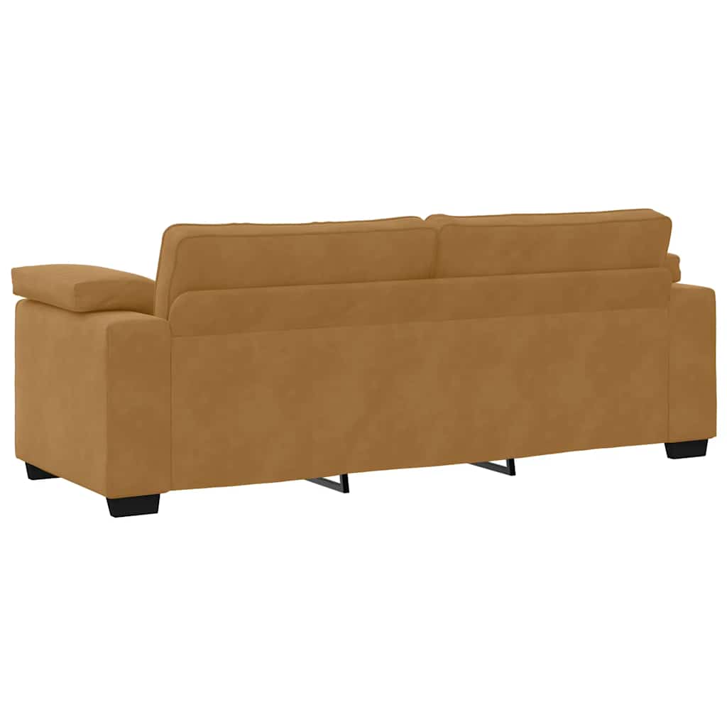 3-Sitzer-Sofa Braun 220x77x82 cm Samt