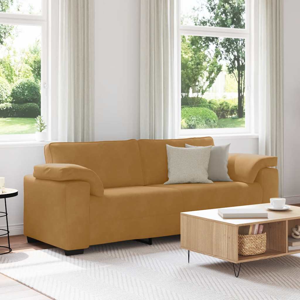 3-Sitzer-Sofa Braun 220x77x82 cm Samt