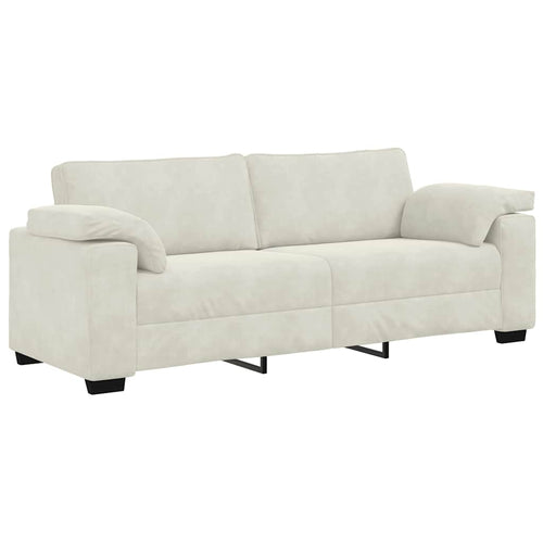 3-Sitzer-Sofa Creme 220x77x82 cm Samt