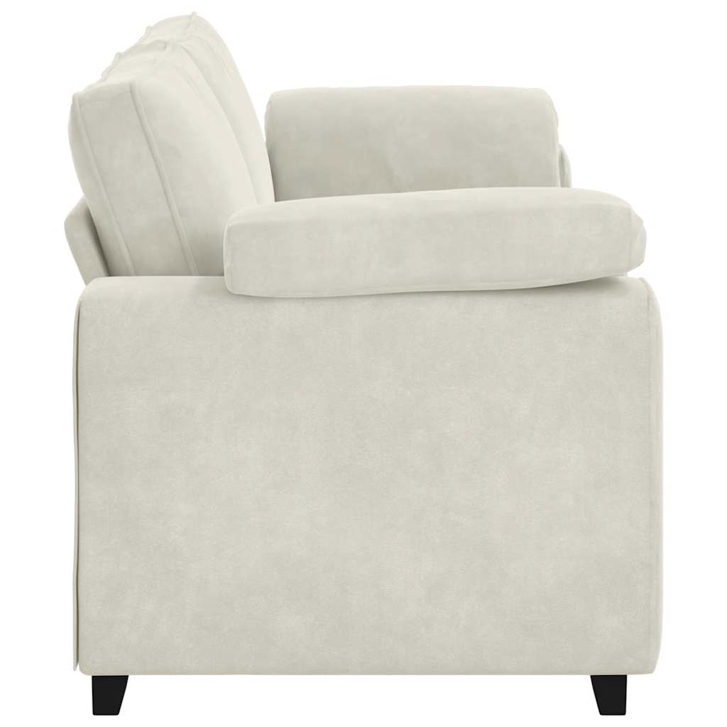 3-Sitzer-Sofa Creme 220x77x82 cm Samt