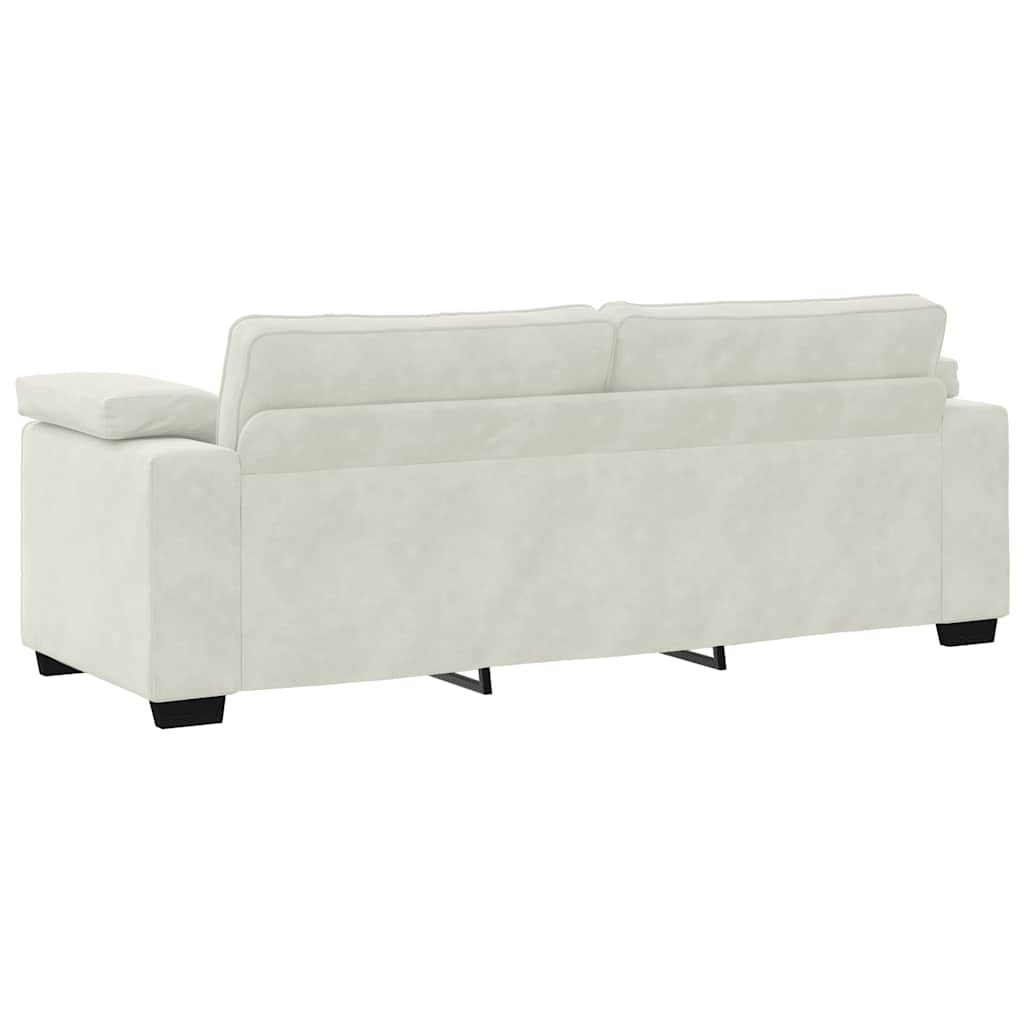 3-Sitzer-Sofa Creme 220x77x82 cm Samt