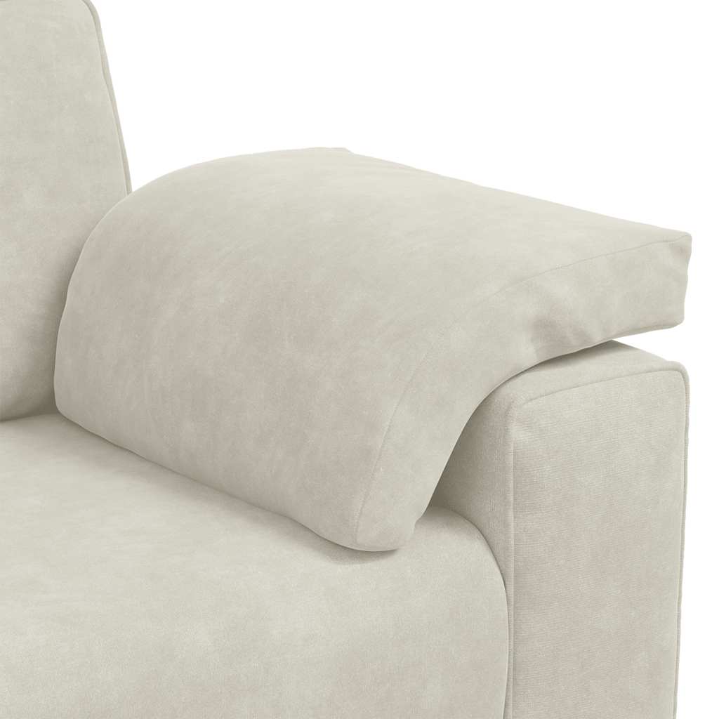 3-Sitzer-Sofa Creme 220x77x82 cm Samt