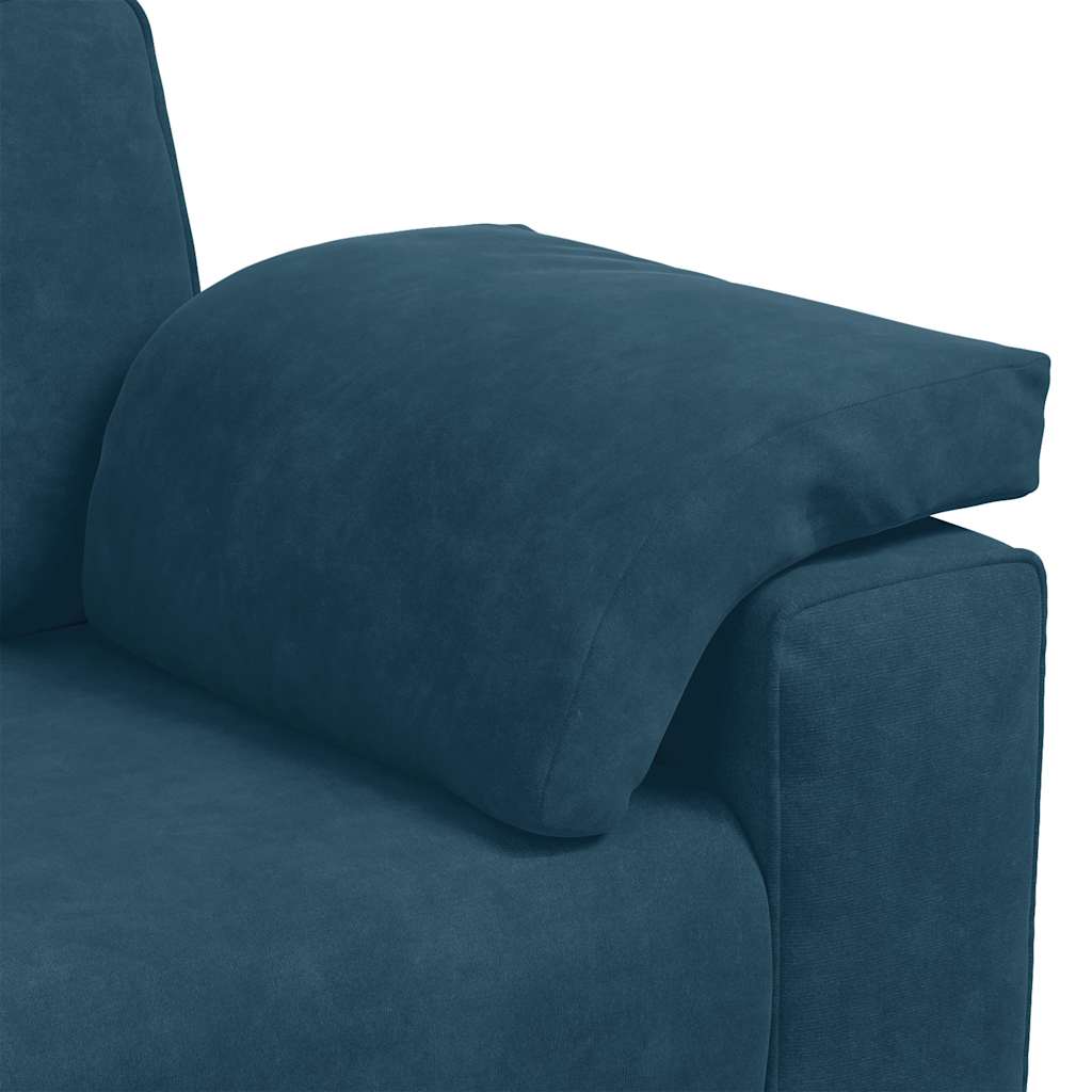 3-Sitzer-Sofa Blau 220x77x82 cm Samt