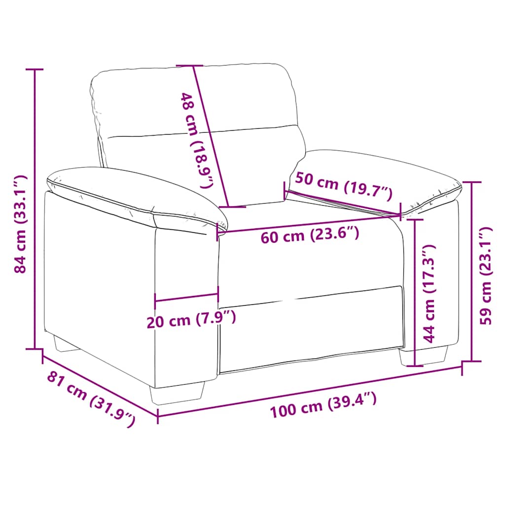 Sessel Wolkengrau 100x81x84 cm Stoff
