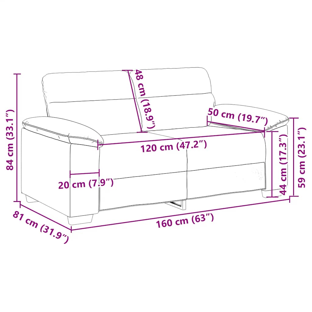 2-Sitzer-Sofa Weinrot 160x81x84 cm Stoff