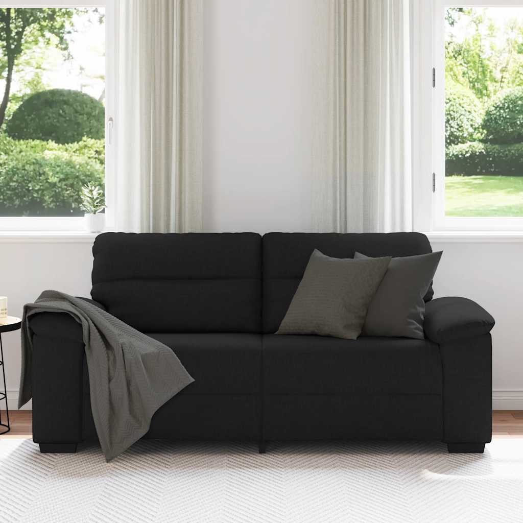2-Sitzer-Sofa Schwarz 180x81x84 cm Stoff