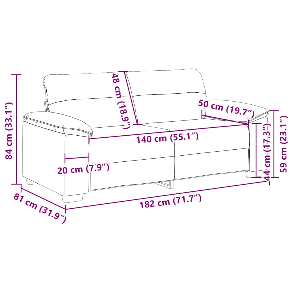 2-Sitzer-Sofa Grau 180x81x84 cm Kunstleder