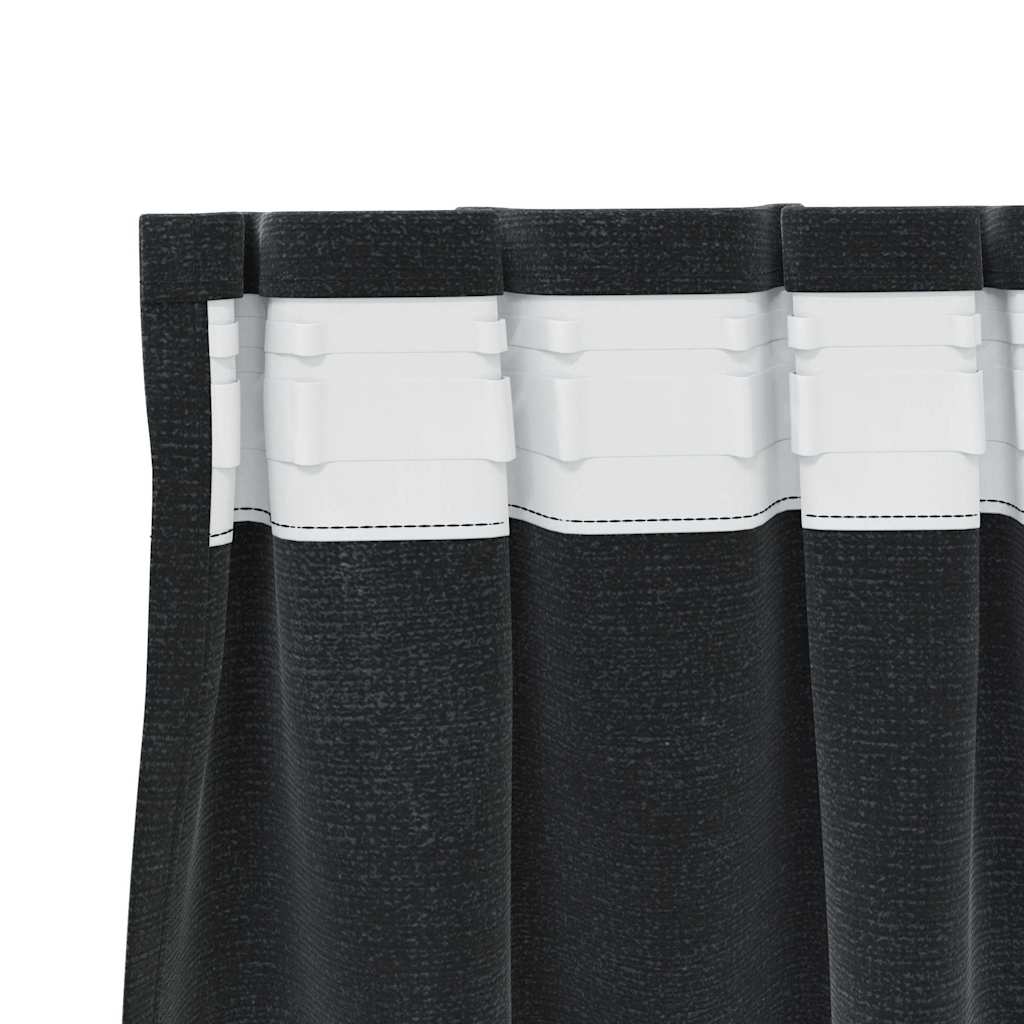 Verdunkelungsvorhänge 2 pcs Schwarz 140 x 225 cm Samt