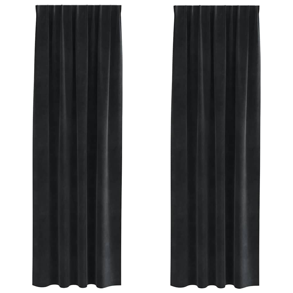 Verdunkelungsvorhänge 2 pcs Schwarz 140 x 225 cm Samt