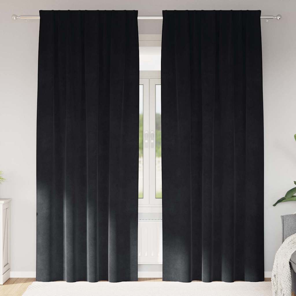 Verdunkelungsvorhänge 2 pcs Schwarz 140 x 260 cm Samt