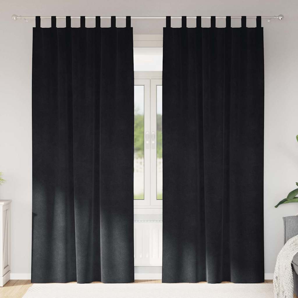 Verdunkelungsvorhänge 2 pcs Schwarz 140 x 245 cm Samt