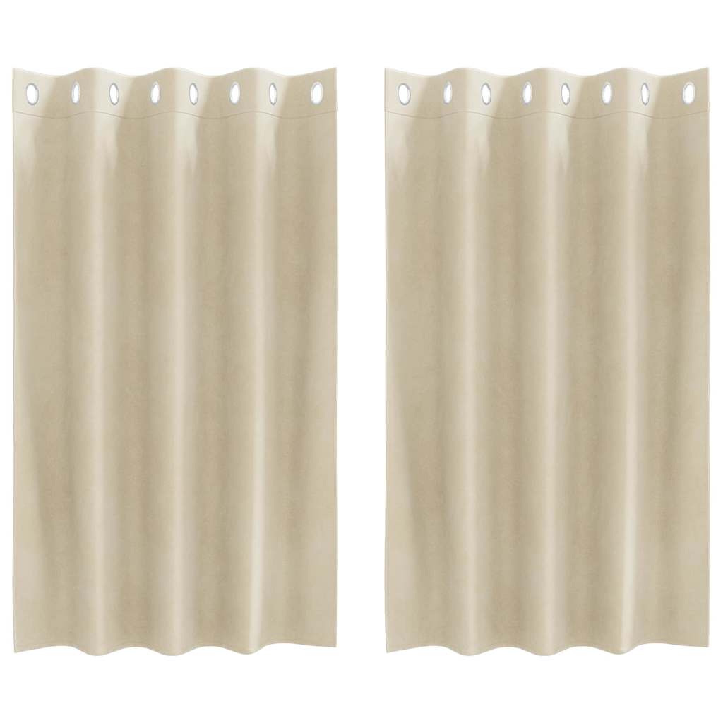 Verdunkelungsvorhänge 2 pcs Creme 140 x 140 cm Samt