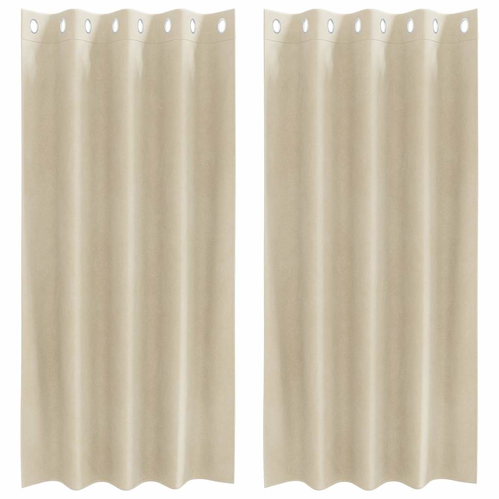 Verdunkelungsvorhänge 2 pcs Creme 140 x 175 cm Samt