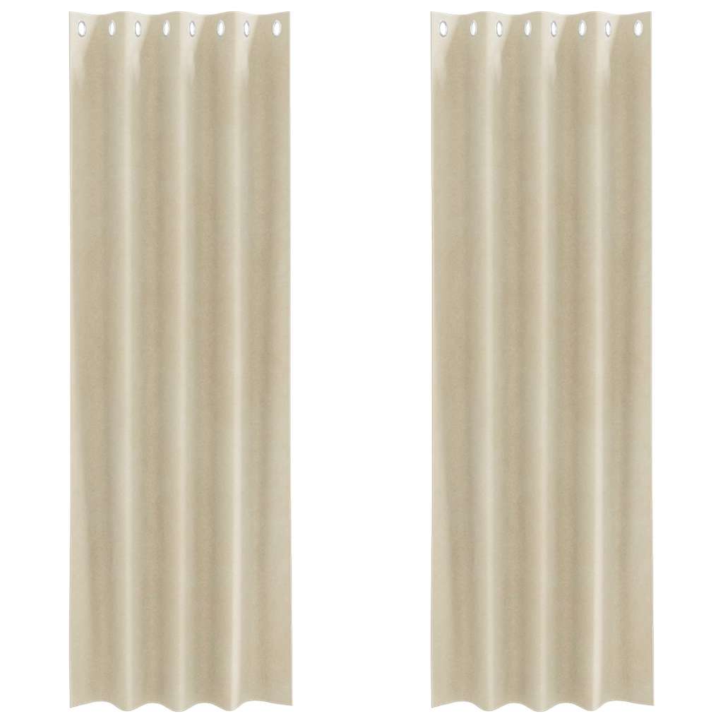 Verdunkelungsvorhänge 2 pcs Creme 140 x 225 cm Samt
