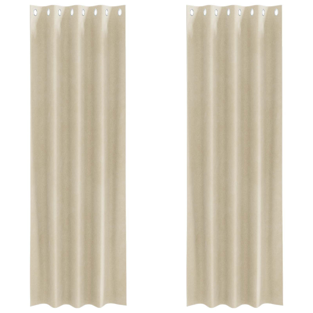 Verdunkelungsvorhänge 2 pcs Creme 140 x 245 cm Samt