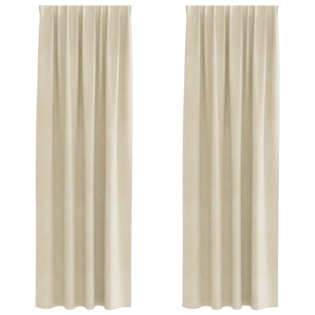 Verdunkelungsvorhänge 2 pcs Creme 140 x 225 cm Samt