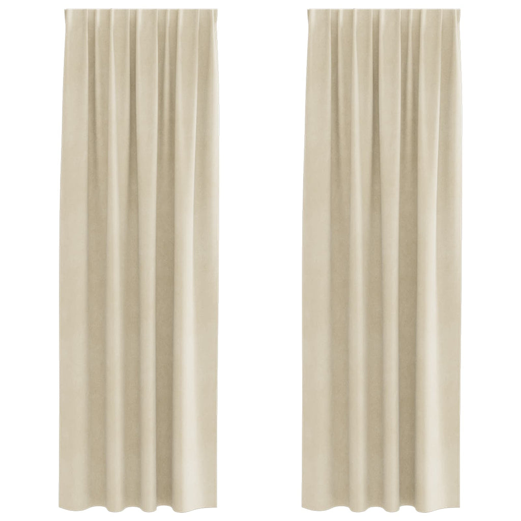 Verdunkelungsvorhänge 2 pcs Creme 140 x 260 cm Samt