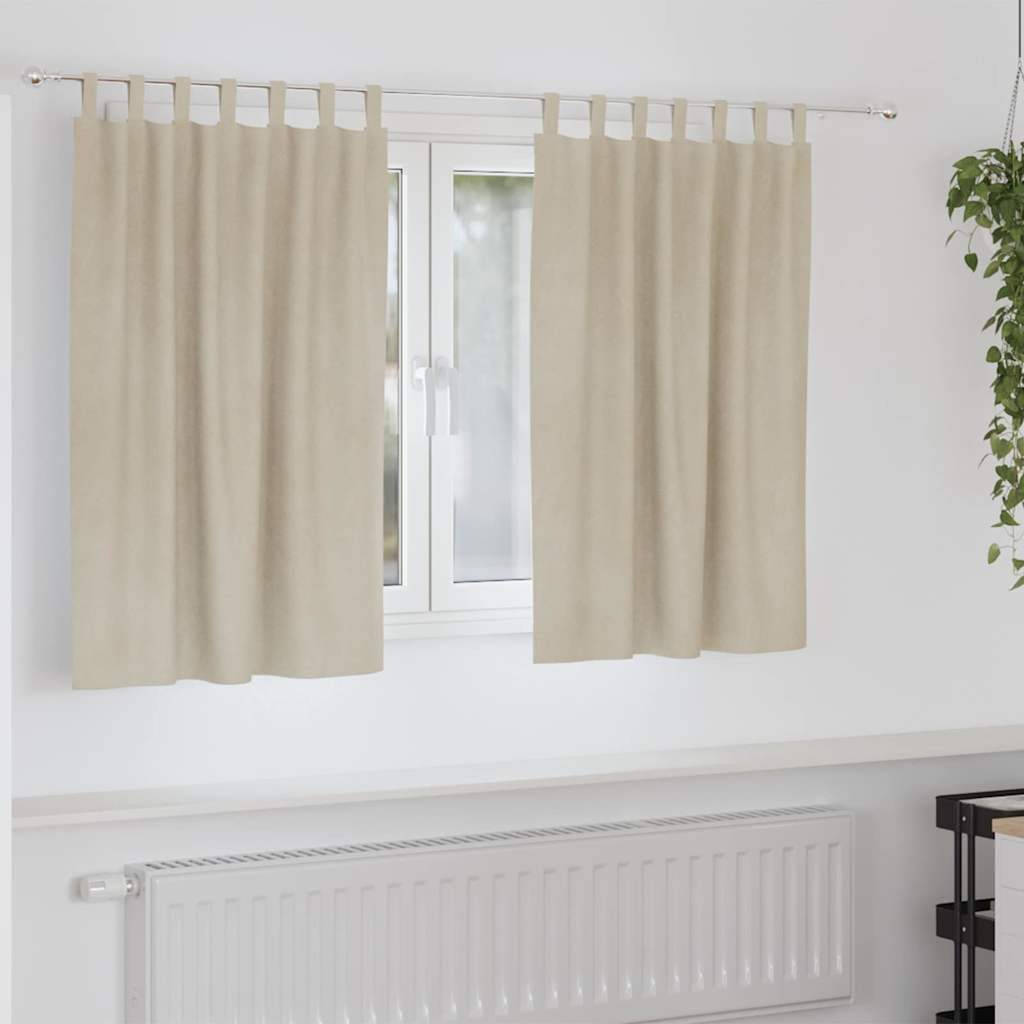 Verdunkelungsvorhänge 2 pcs Creme 140 x 140 cm Samt