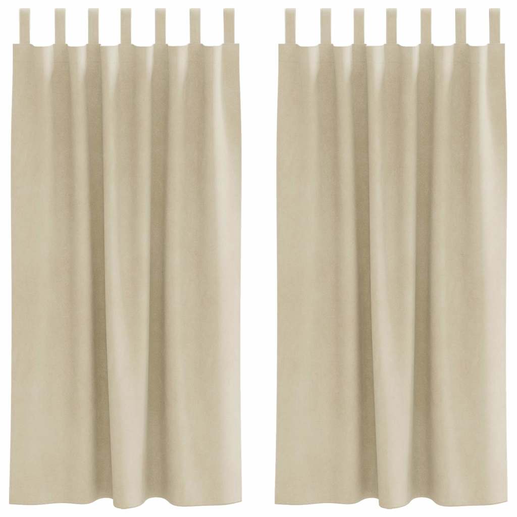 Verdunkelungsvorhänge 2 pcs Creme 140 x 175 cm Samt