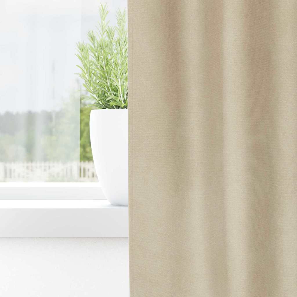 Verdunkelungsvorhänge 2 pcs Creme 140 x 260 cm Samt