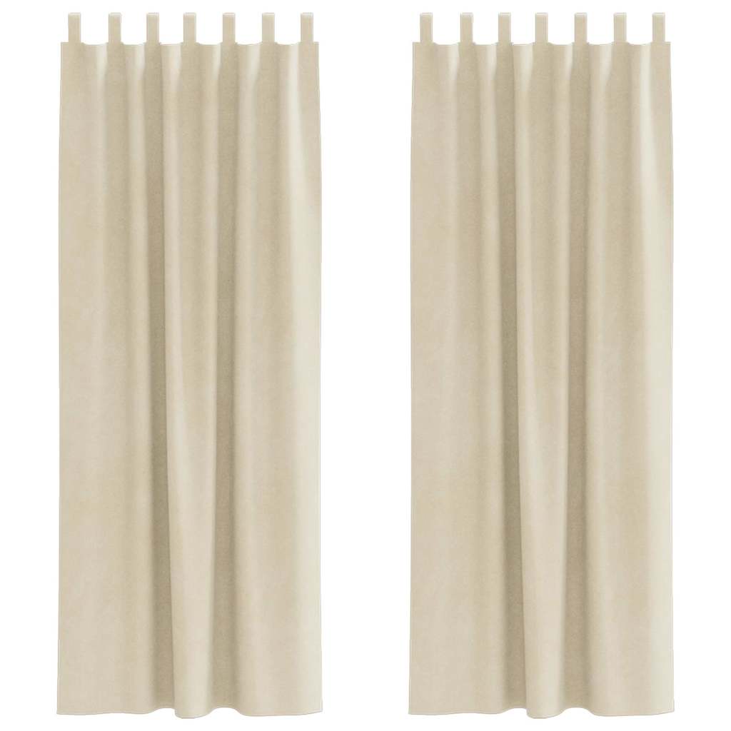 Verdunkelungsvorhänge 2 pcs Creme 140 x 260 cm Samt