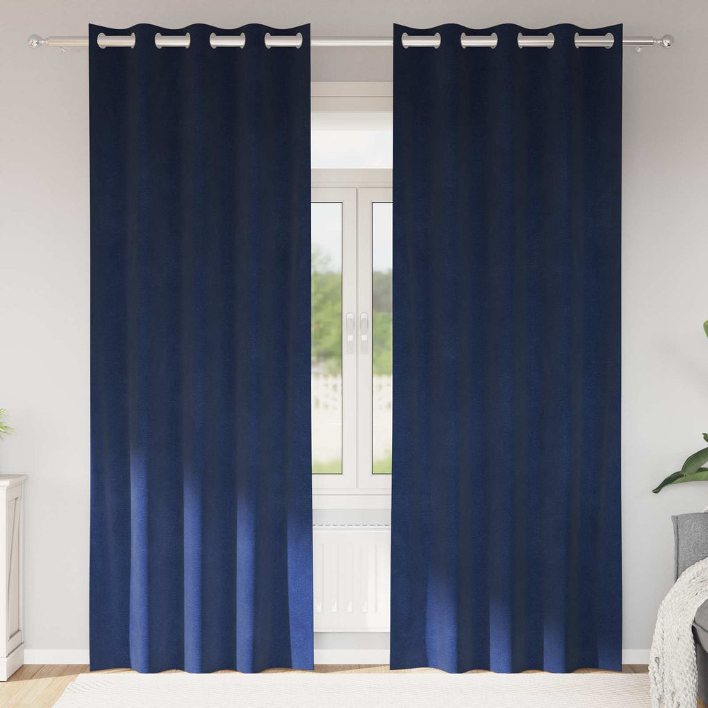 Verdunkelungsvorhänge 2 pcs Dunkelblau 140 x 225 cm Samt