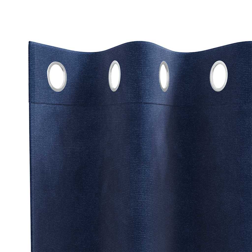 Verdunkelungsvorhänge 2 pcs Dunkelblau 140 x 245 cm Samt