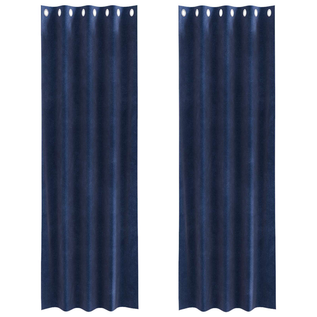 Verdunkelungsvorhänge 2 pcs Dunkelblau 140 x 260 cm Samt