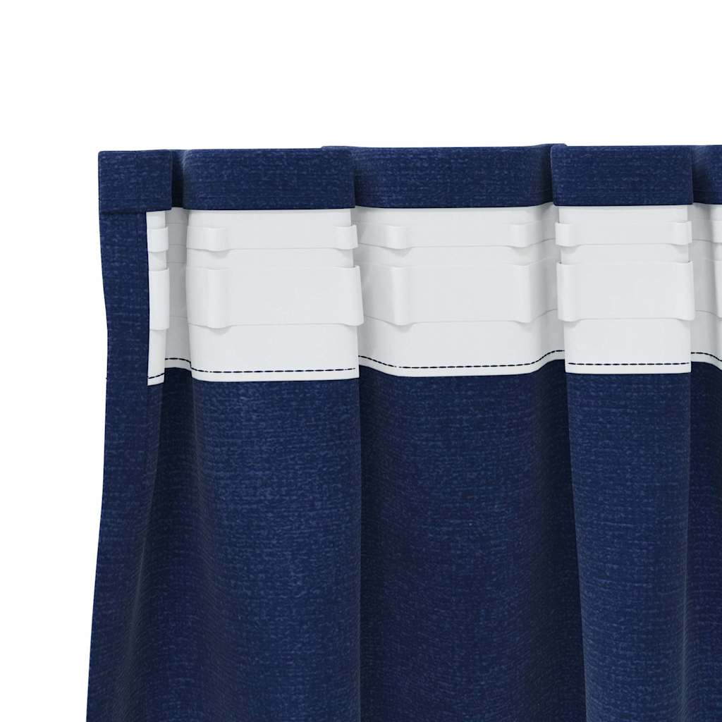 Verdunkelungsvorhänge 2 pcs Dunkelblau 140 x 140 cm Samt