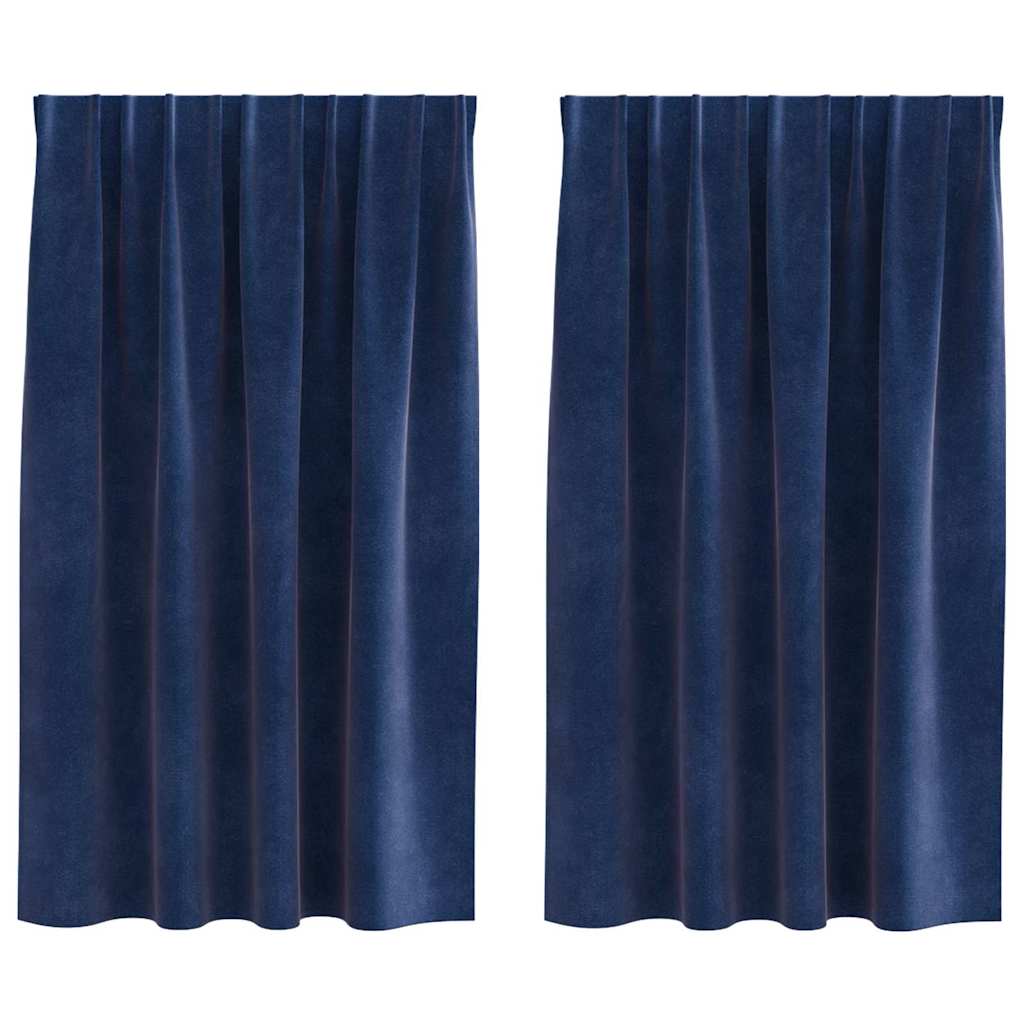 Verdunkelungsvorhänge 2 pcs Dunkelblau 140 x 140 cm Samt
