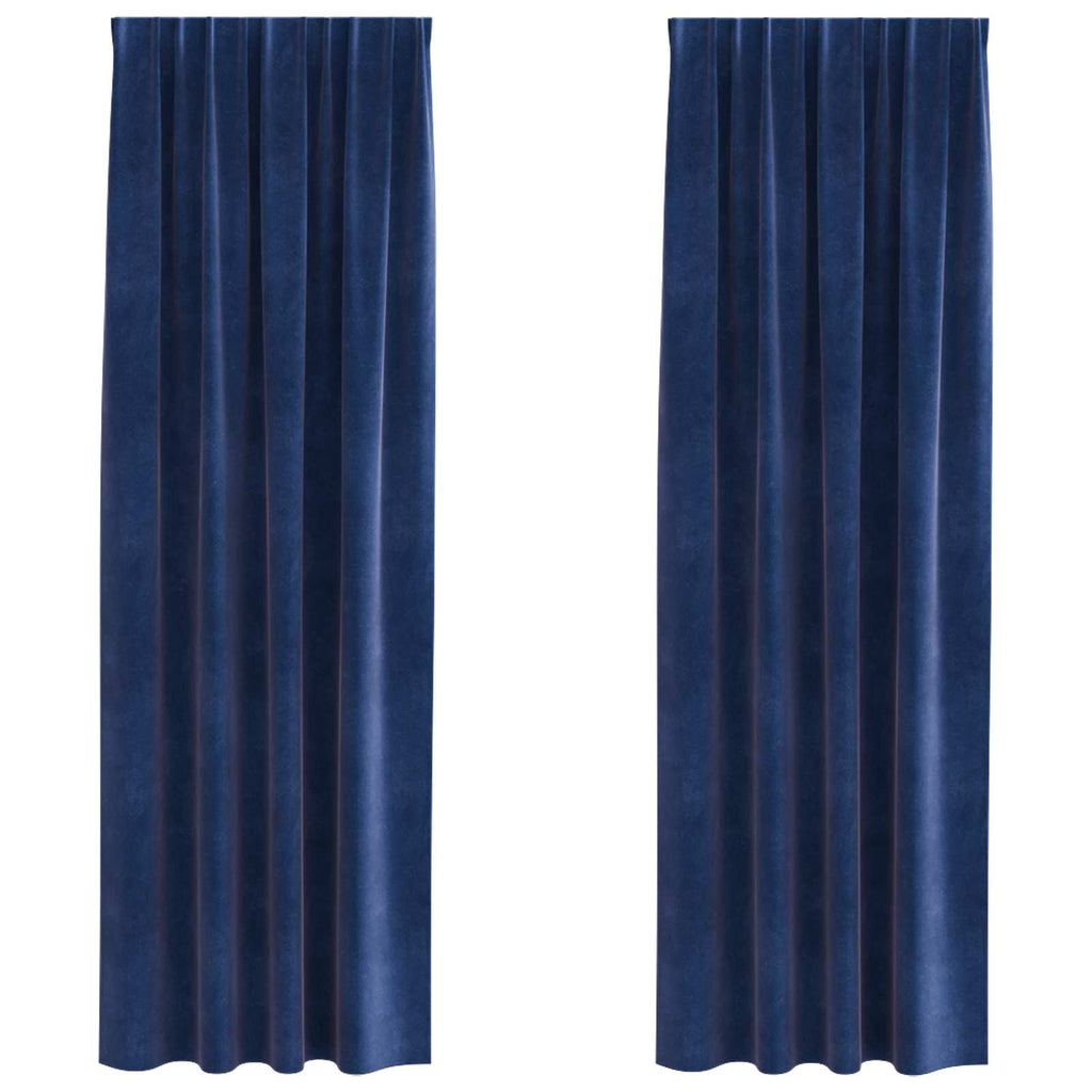 Verdunkelungsvorhänge 2 pcs Dunkelblau 140 x 225 cm Samt