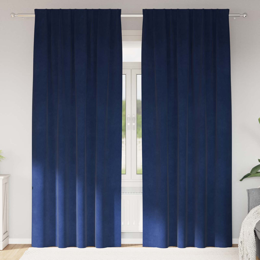 Verdunkelungsvorhänge 2 pcs Dunkelblau 140 x 260 cm Samt