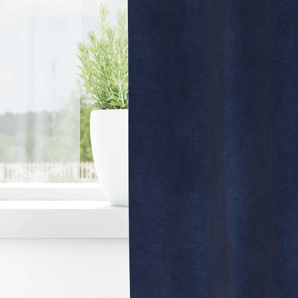 Verdunkelungsvorhänge 2 pcs Dunkelblau 140 x 140 cm Samt