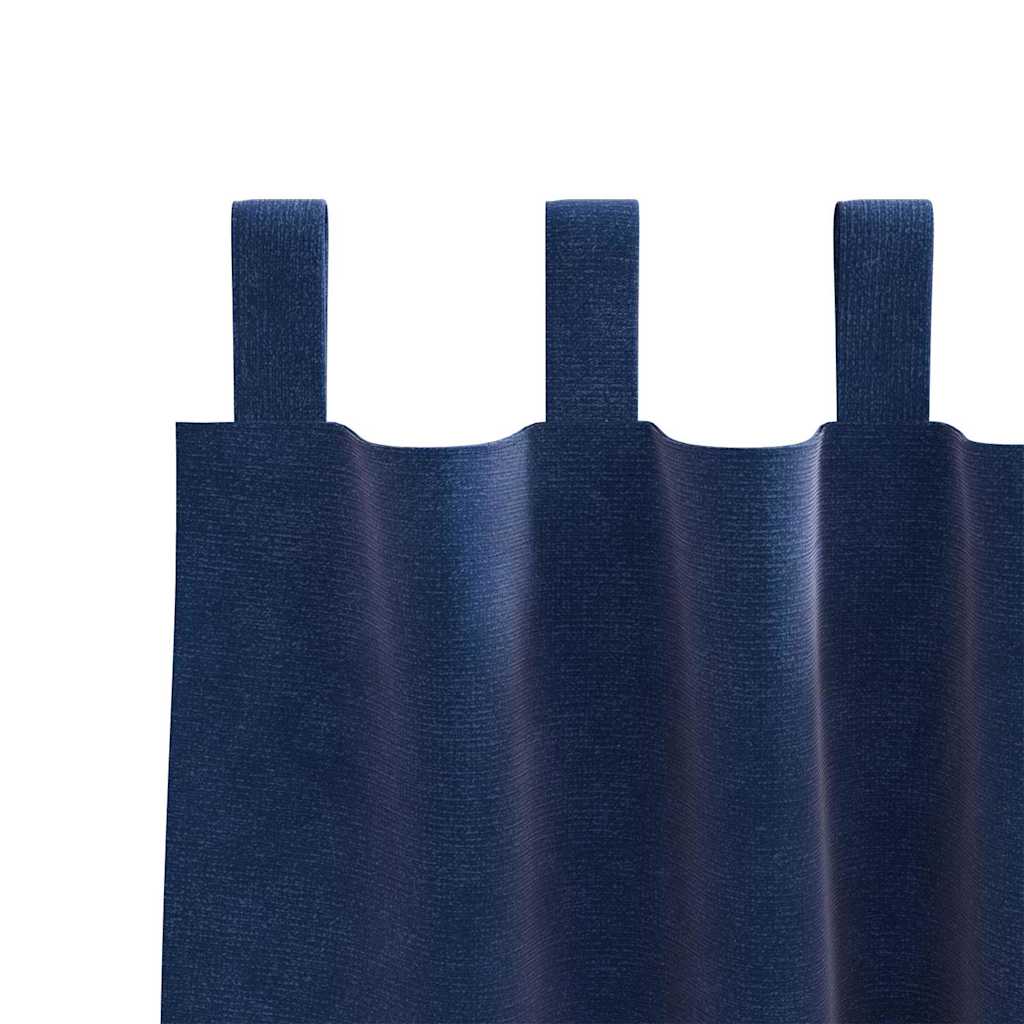 Verdunkelungsvorhänge 2 pcs Dunkelblau 140 x 175 cm Samt